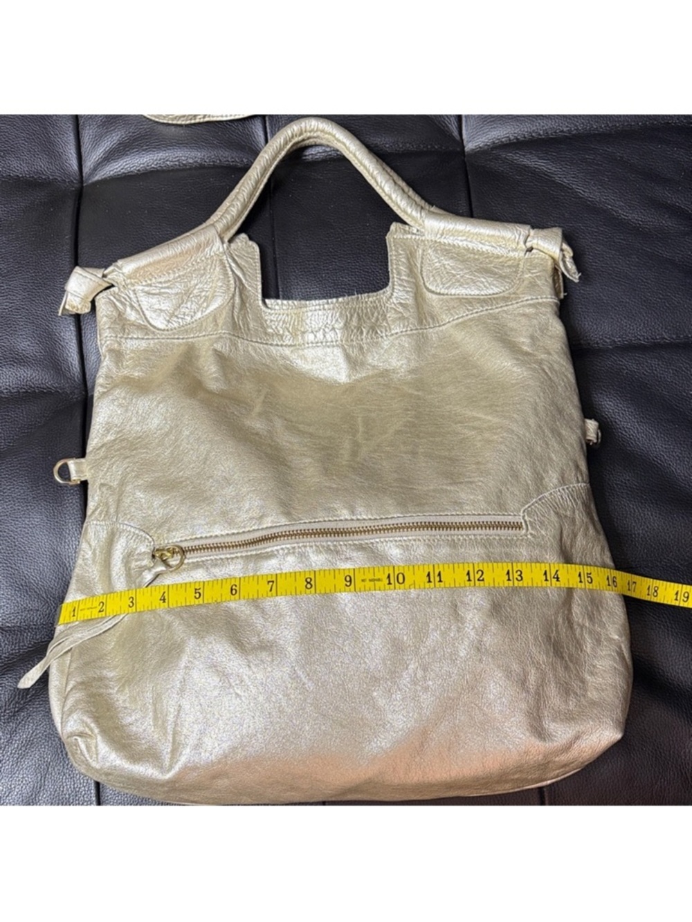 Foley + Corinna Metallic Gold Leather Shoulder Bag - Picture 14 of 15